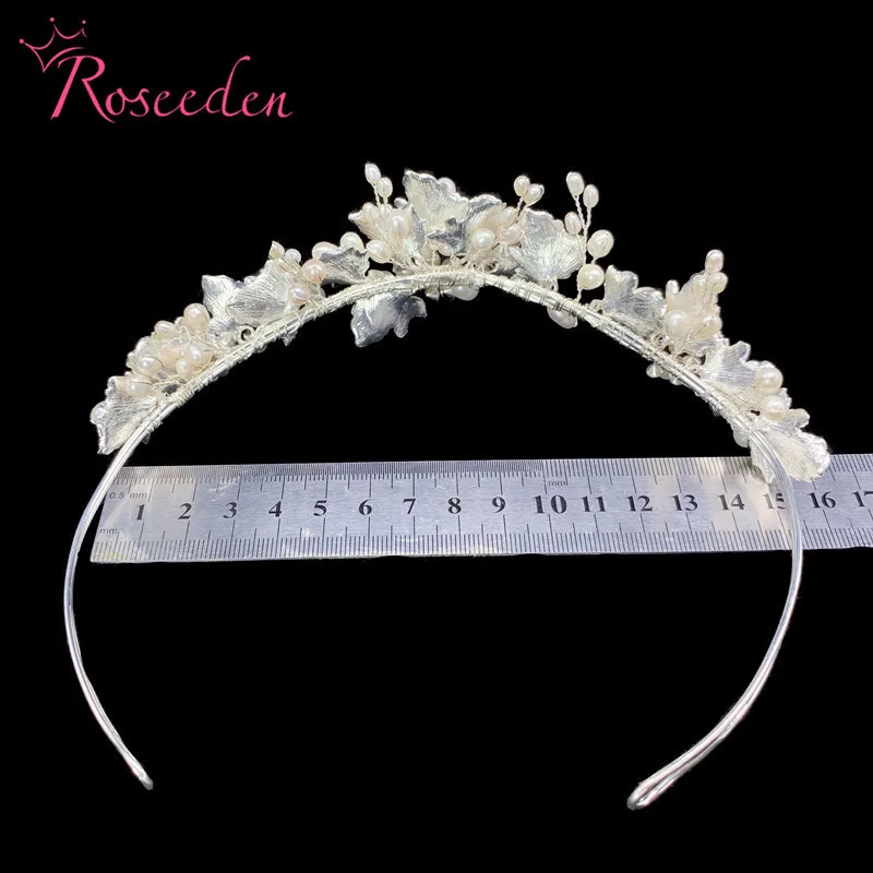 Nouveau Design perle d'eau douce mariée diadème couronne fleur strass mariage bandeau postiche cheveux bijoux RE3943 W0104226k