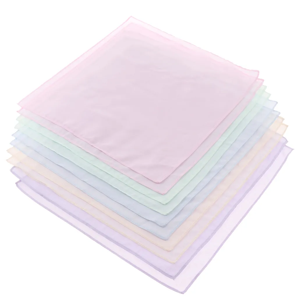 10 pièces pur coton mouchoirs colorés femmes hommes Hanky bricolage poche carré mouchoirs mouchoirs pour mariage manger nourriture exercice T2006774227