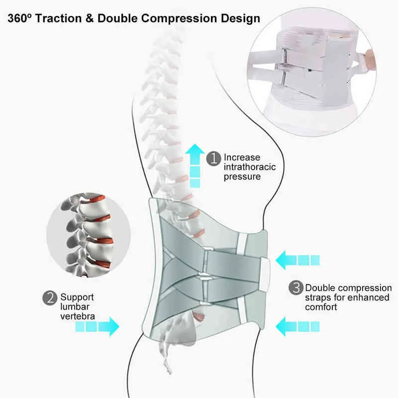 Cintura Air Traction Brace Cinto Suporte Lumbar Lumbar Relevo Backach Dor Relevo Massager Unisex Physio Descompression 220208