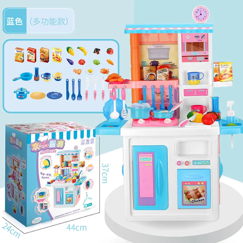 87 cm höjd barn stora kök set låtsas lek leksaker matlagning mat miniatyr lek göra husutbildning leksak gåva till tjej barn d176 lj201211
