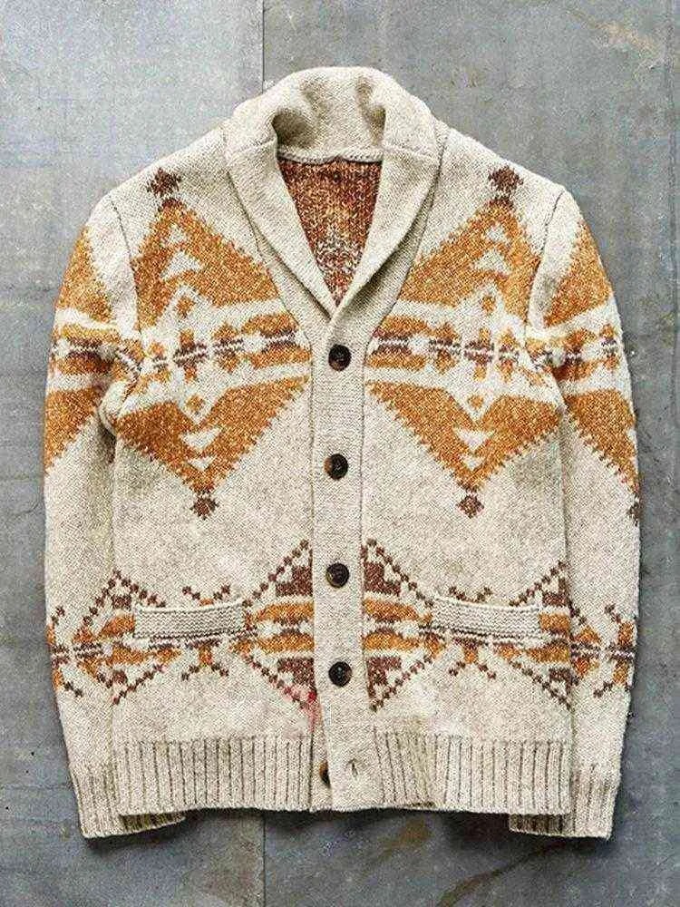 Зимний повседневный свитер мужчина печать Рождественский свитер кардиган теплые моды кардиганские люди свитера куртка пальто 211221