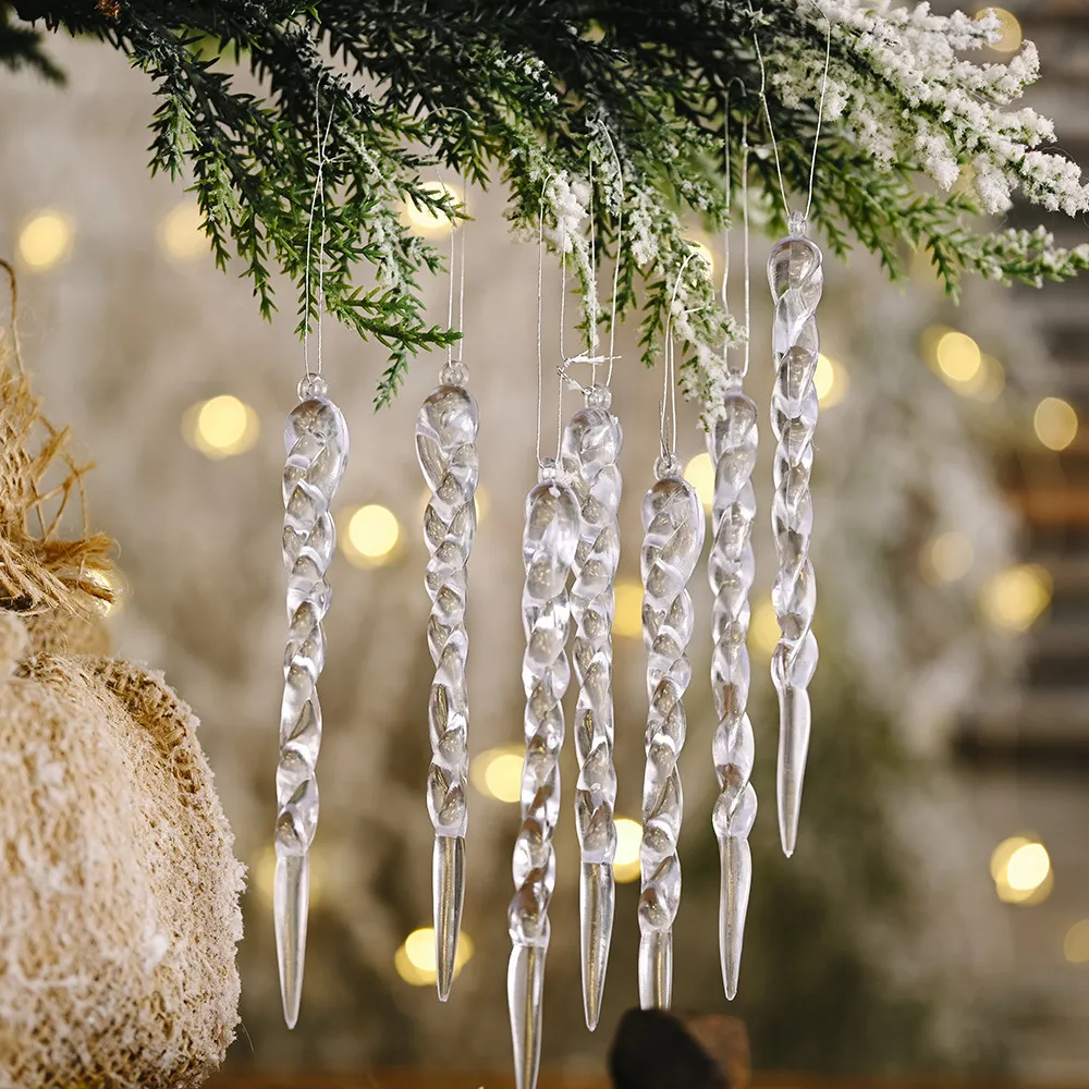 Sztuczny lód ozdoby świąteczne wislarz Fałszywe dekoracje do dekoracji drzewa