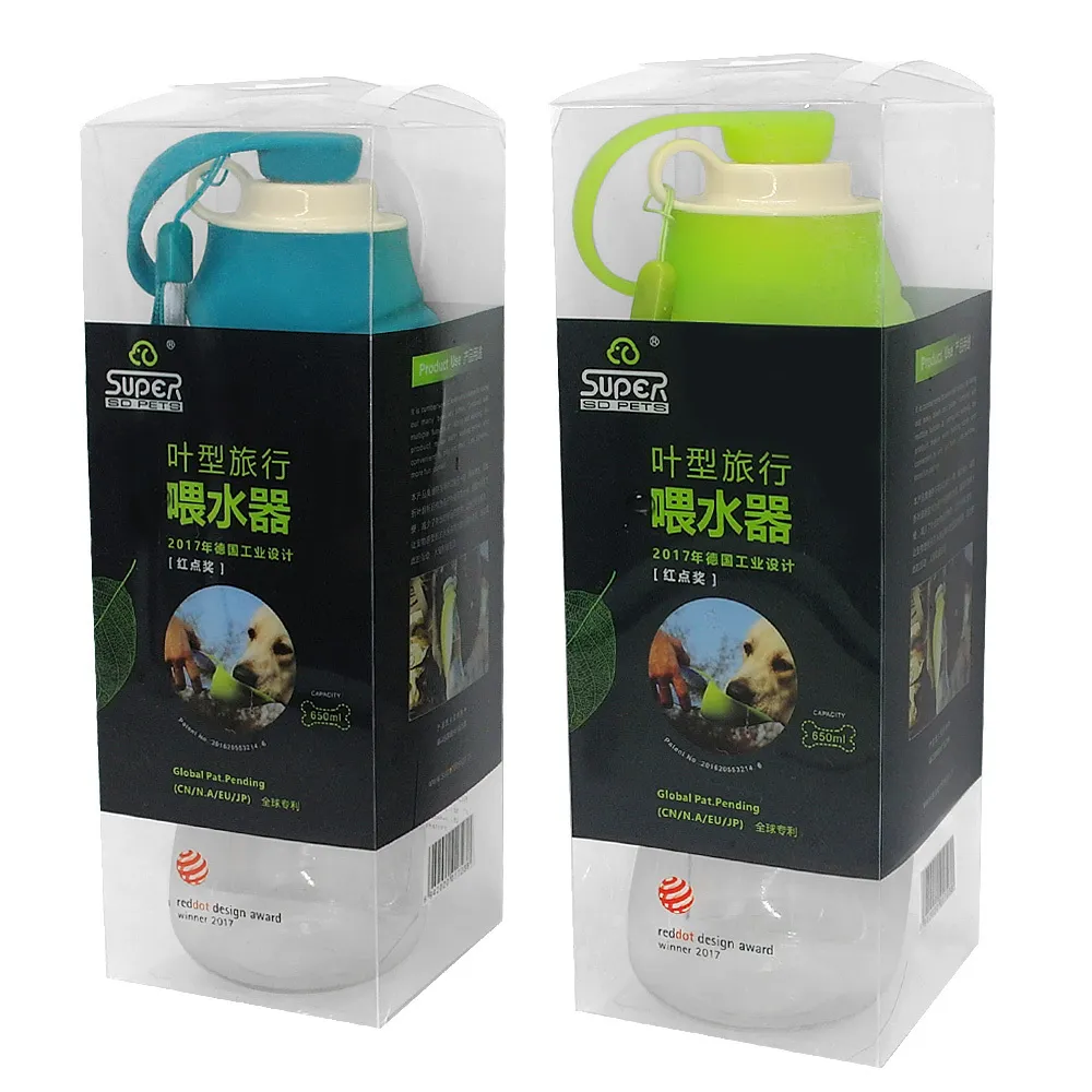 580 ml Sport Portable Pet Dog Butelka rozszerzalna silikonowa miska podróżna dla szczeniąt kota picia dozownik zewnętrznego Y200917