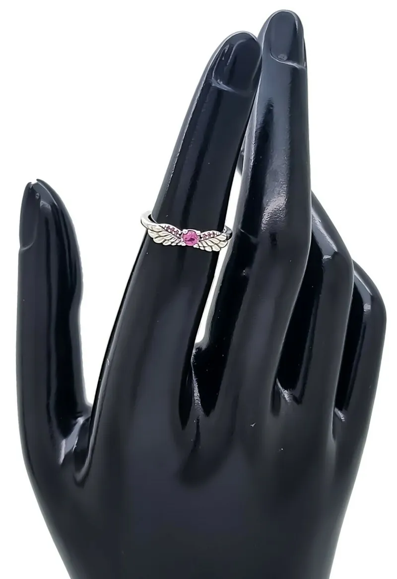 المجوهرات الجمالية تألق أجنحة الملاك الماس المحيط مصمم باندورا خواتم للنساء الرجال زوجين البنصر مجموعات عيد الحب هدايا 198500C02