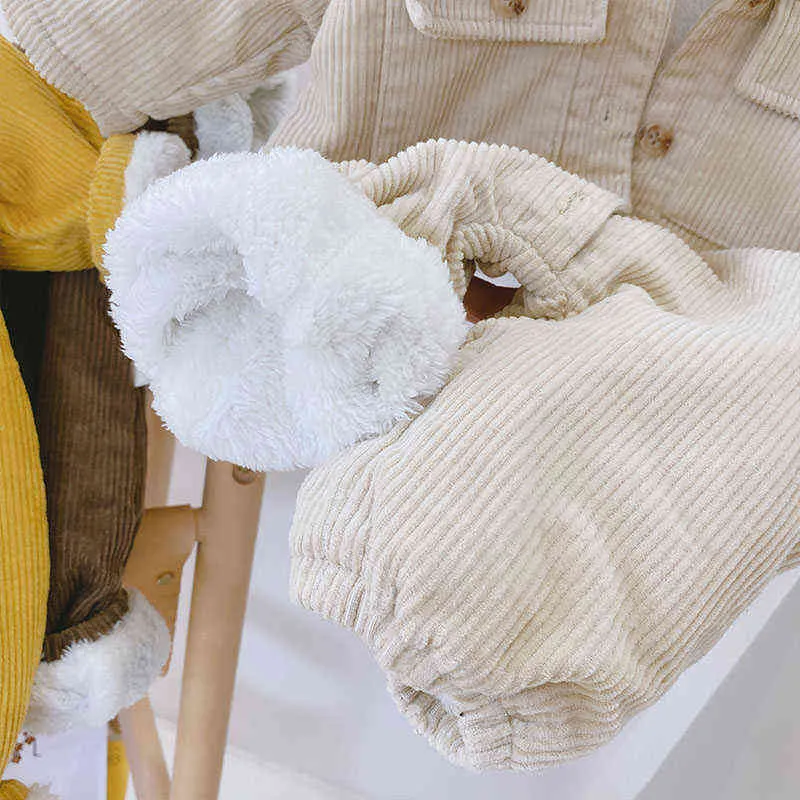 Milancel 2022 Wiosna Ubrania Baby Cotton Romper Girls Outwears Solid Maluch Kombinezon 211229