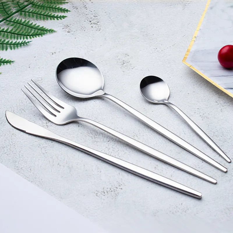 Gold Dinnerware 18/10 Stainless Steel Tableware Knife Fork Spoon Flatware Dishwasher Safe Cutlery Set 201128