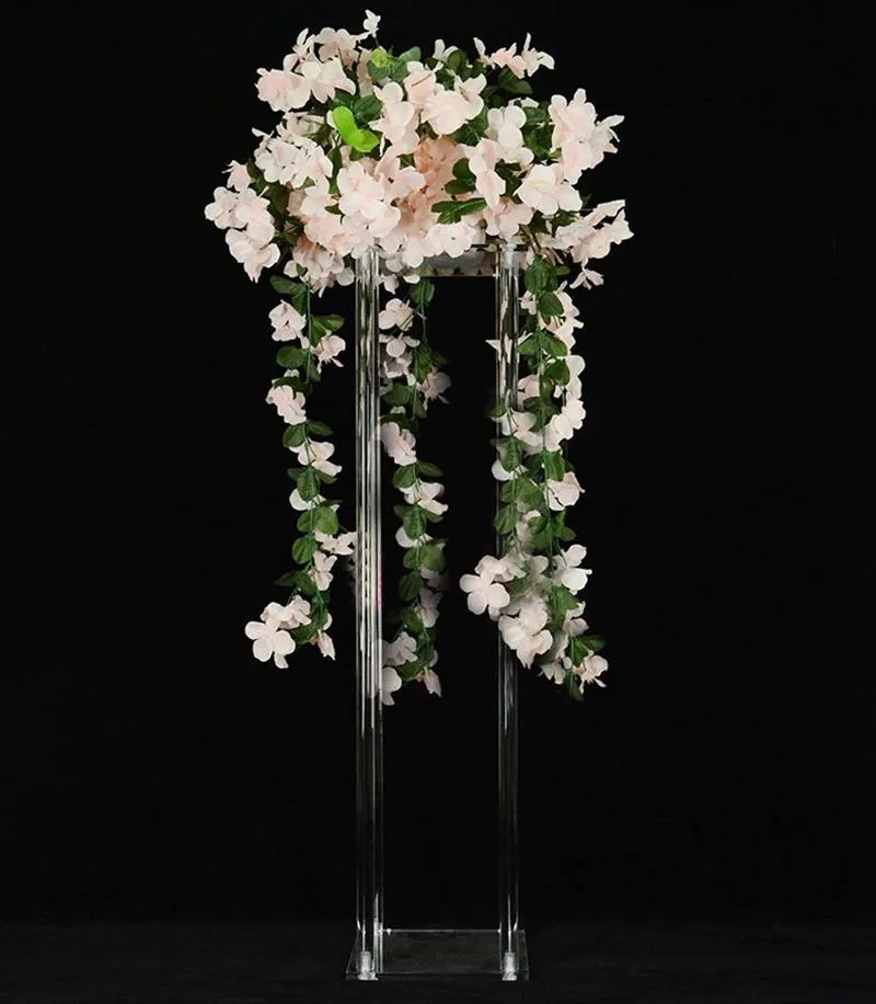 Décoration de fête Vase de sol en acrylique Clear Flower Table Centerpiece Mariage Moderne Vintage Floral Stand Colonnes De Mariage Decor275p