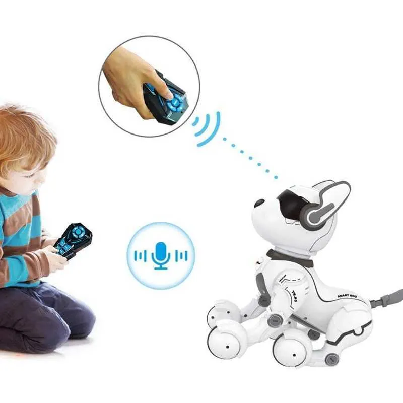 Smart Talking RC Robot pies spacer taniec interaktywny szczeniak zdalne sterowanie głosem inteligentna zabawka dla dzieci 220107