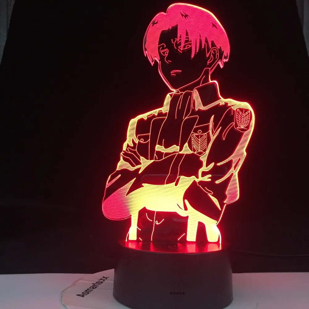 Atak na tytan akrylową lampę stołową anime do wystroju pokoju domowego światło fajny dzieci