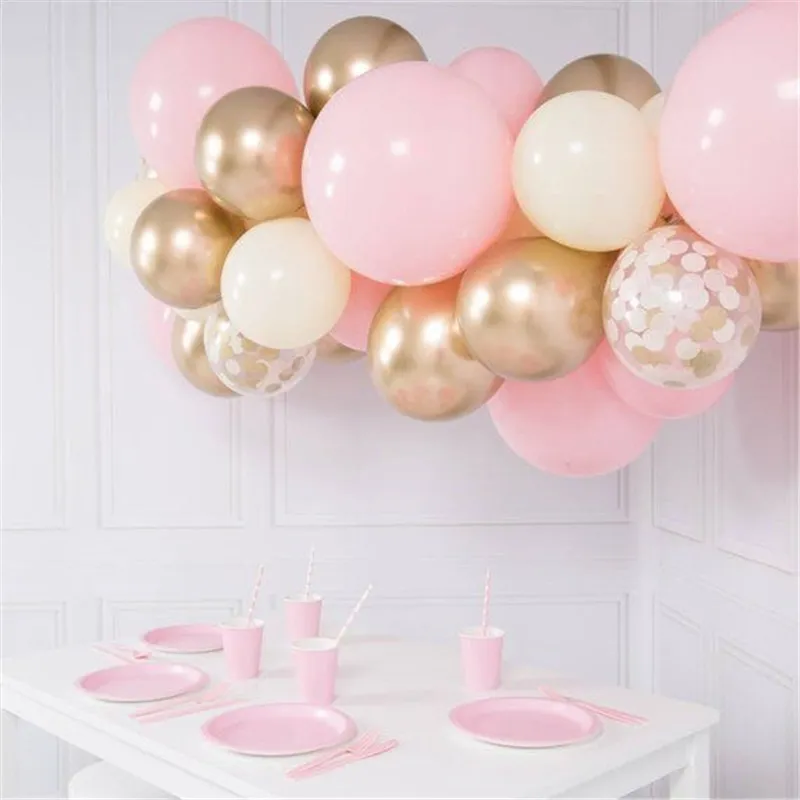 30st Mixed White Chrome Gold Confetti Balloons Birthday Party Decoration Kids Adult Air Ball Graduation Party Globos Balloons T202270