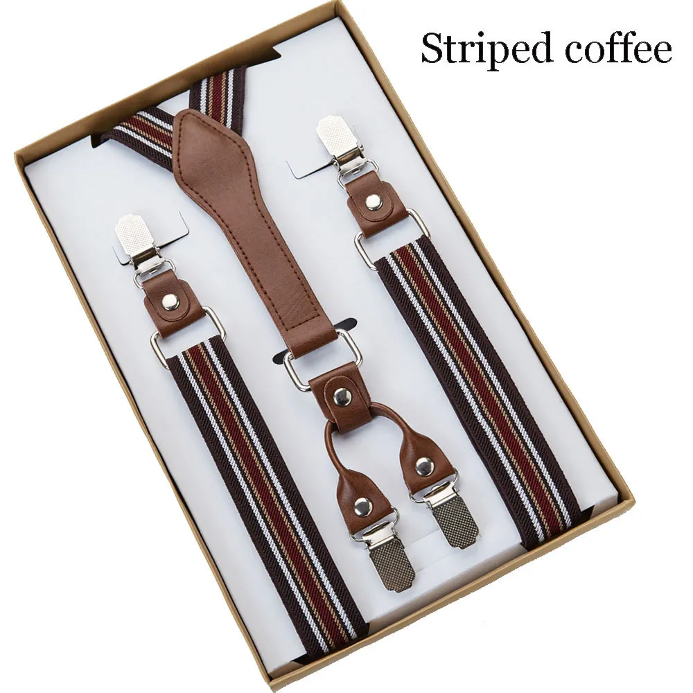 4 Clip Men's Suspenders Men hängslen stöder tirantes för kvinnor elastiska justerbara byxor remmar kläder 201028218c