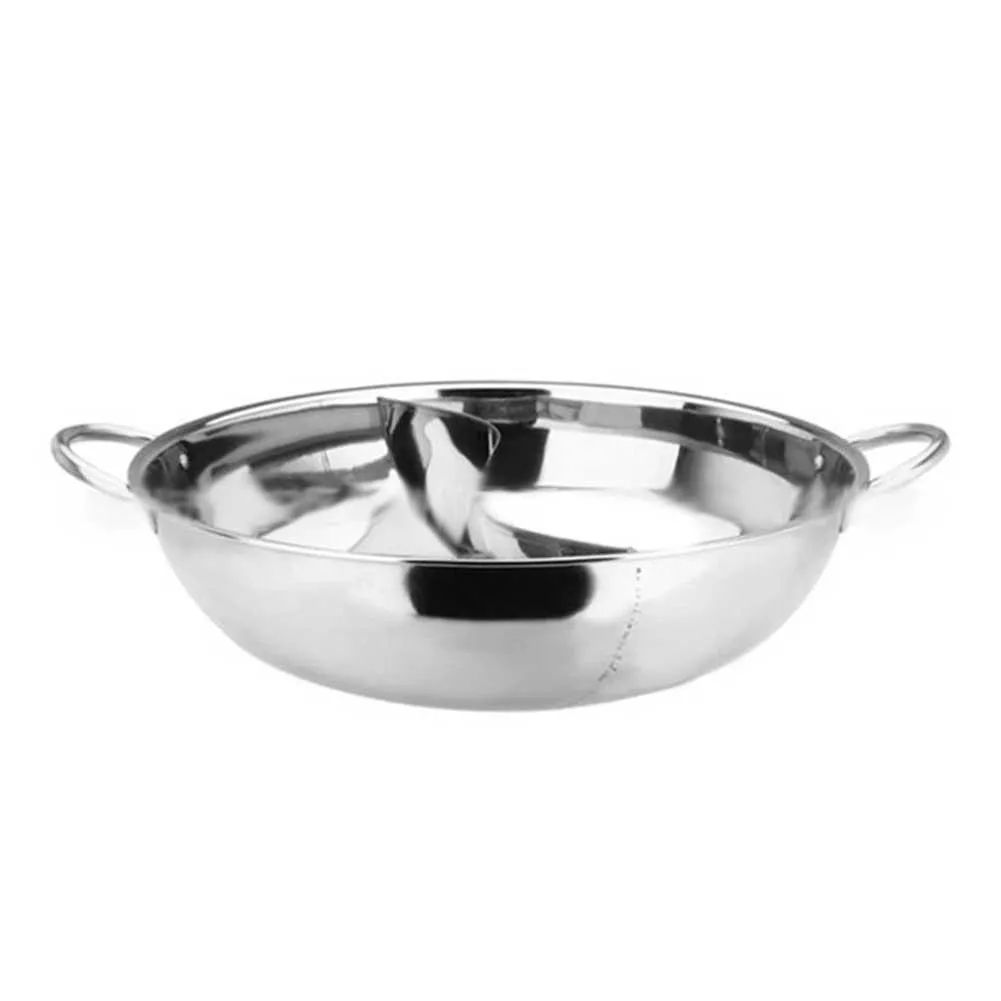 LanLan 34cm Pentola anatra mandarina in acciaio inossidabile 2 Grip 2 Taste Hot Pot Kitchen Cooking Tool -35 T200523
