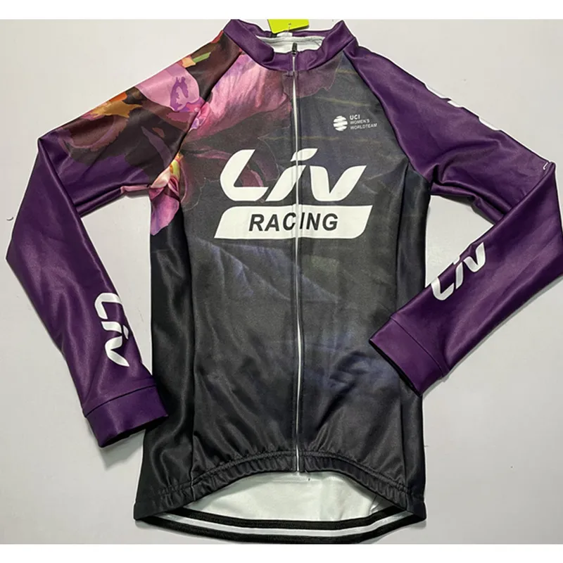 Przyjazd Liv Winter Women Cycling termalowe kurtki Profesjonalny zespół rowerowy Jersey Sportswear Unforme Maillot 22022220F