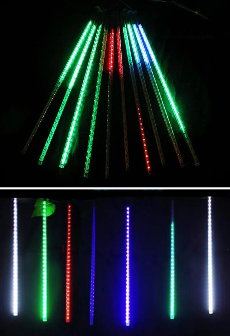 30 cm 8 lampor Set juldekorationer lampor Meteor duschlampa set led ljus bar dekorativ ljus utomhus vattentätt rör colore291v