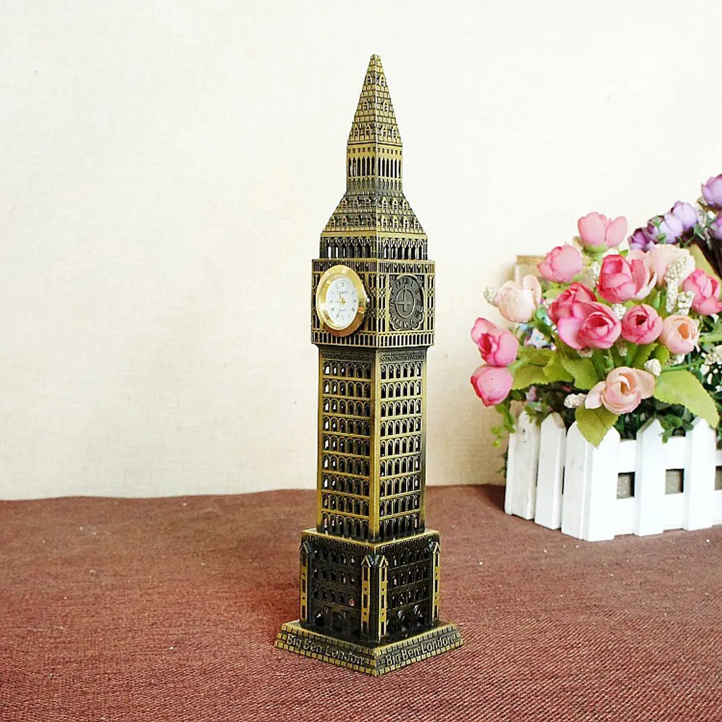 Metal modelo 3D Londres Big Ben Statue Lembrança Presente Decoração Home T200703