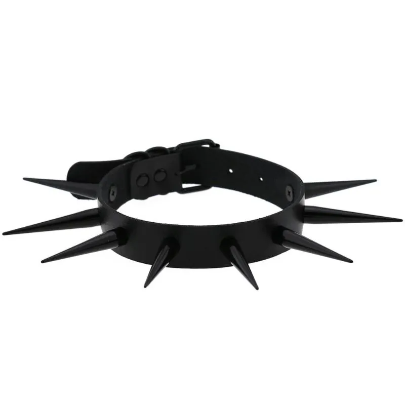 Vegan Lederen Spiked Choker Ketting Punk Kraag Voor Vrouwen Mannen Emo Biker Metal Chocker Ketting Goth Jewelry298H