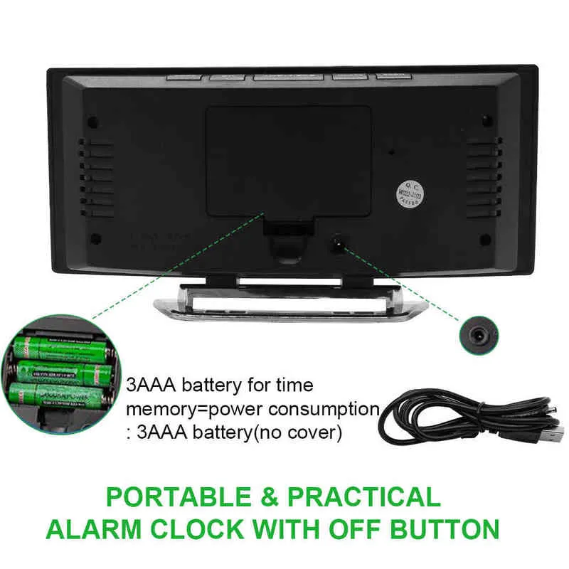 Digital Alarm Clock Desk bordsklocka Burvade LED SN Alarmklockor för barn sovrum temperatur sze funktion heminredning klocka 2201132247060