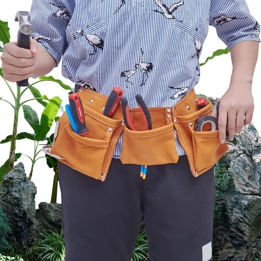 Sac à outils Tournevis à ceinture Enfants Cuir véritable Travail Jardin Réparation Taille Y200324