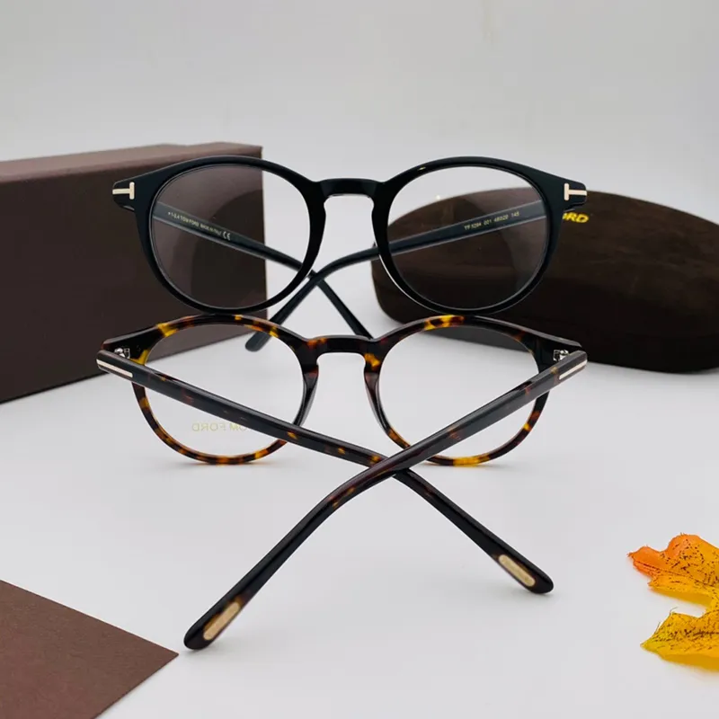 Tom Optik Gözlük Çerçeveleri için E Moda Yuvarlak Asetat Kadın Erkek Okuma Miyopi Reçete TF5294 Gözlük Ile Kılıf 220225