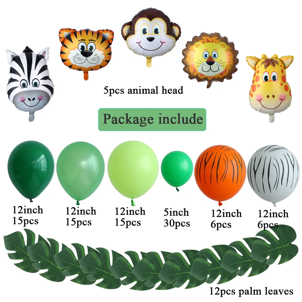 Animal Balloons Garland Kit Jungle Safari Theme Party Supplies Favors Kids Boys Birthday Party Baby Shower Decorations T200524