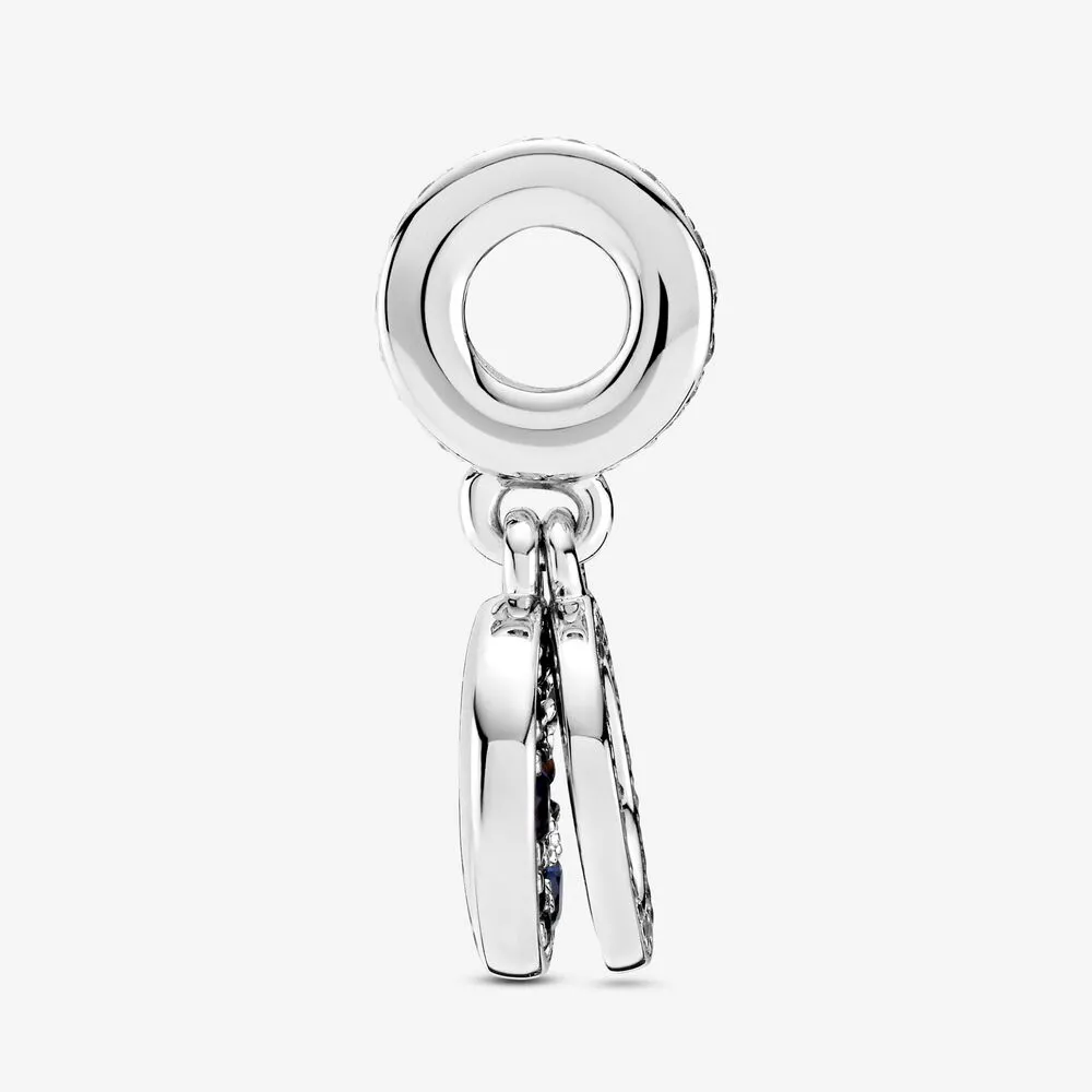 100% 925 Sterling Srebrny błyszczący niebieski dysk podwójny charki fit oryginalny europejski urok bransoletki moda Wesder Engag2809