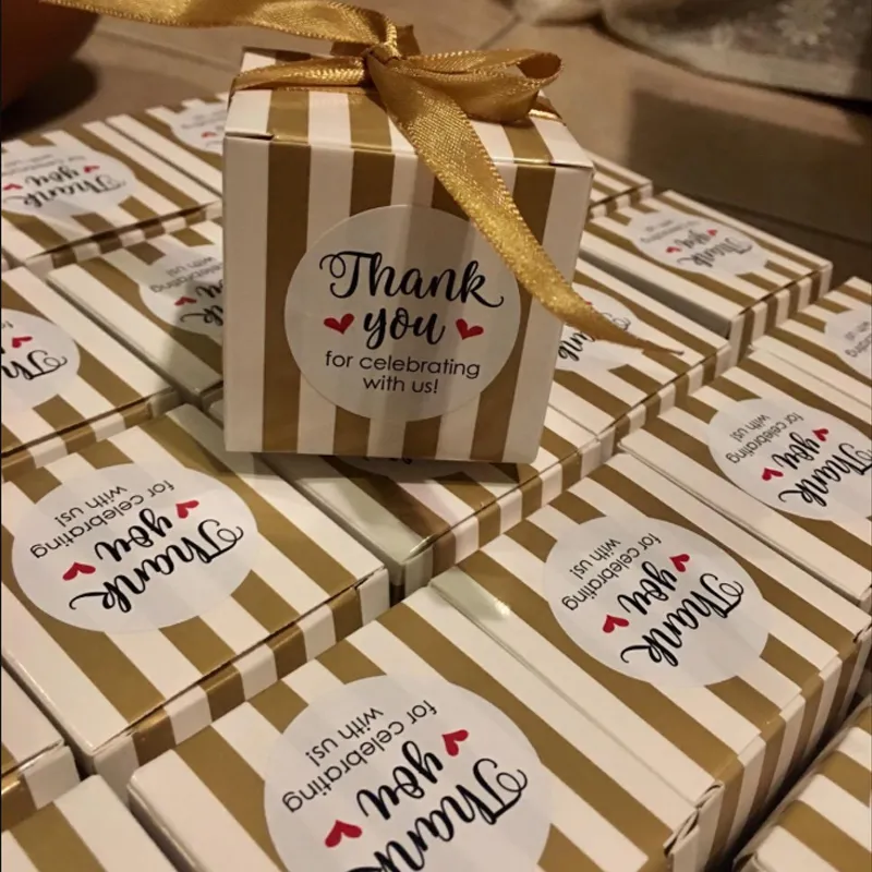 500 шт., цветочные «Спасибо», подарочные коробки для детского душа на первый день рождения, сумки, наклейки с печатью, канцелярские принадлежности для скрапбукинга Q12182962962