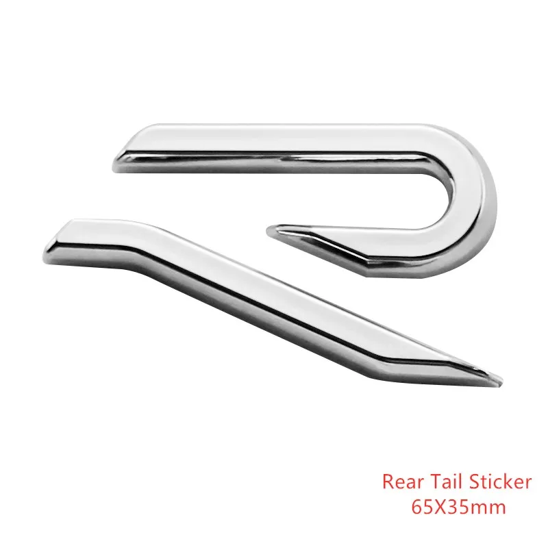 Porta traseira dianteira Emblema R do volante Logotipo da porta lateral Fender Placa de identificação Adesivos para 2020 VW golf 8 Scirocco Passat R362252