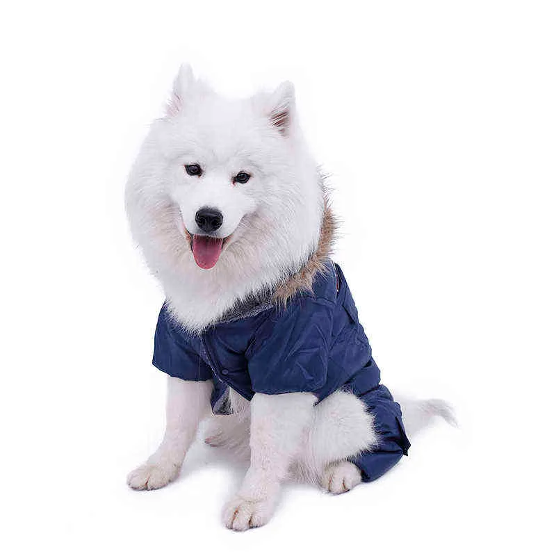 5 Size Pet Dog Clothes For Big s Warm Thick Winter Coats for Small Large Puppy Apparels Jumpsuit Hoodies Products 220104