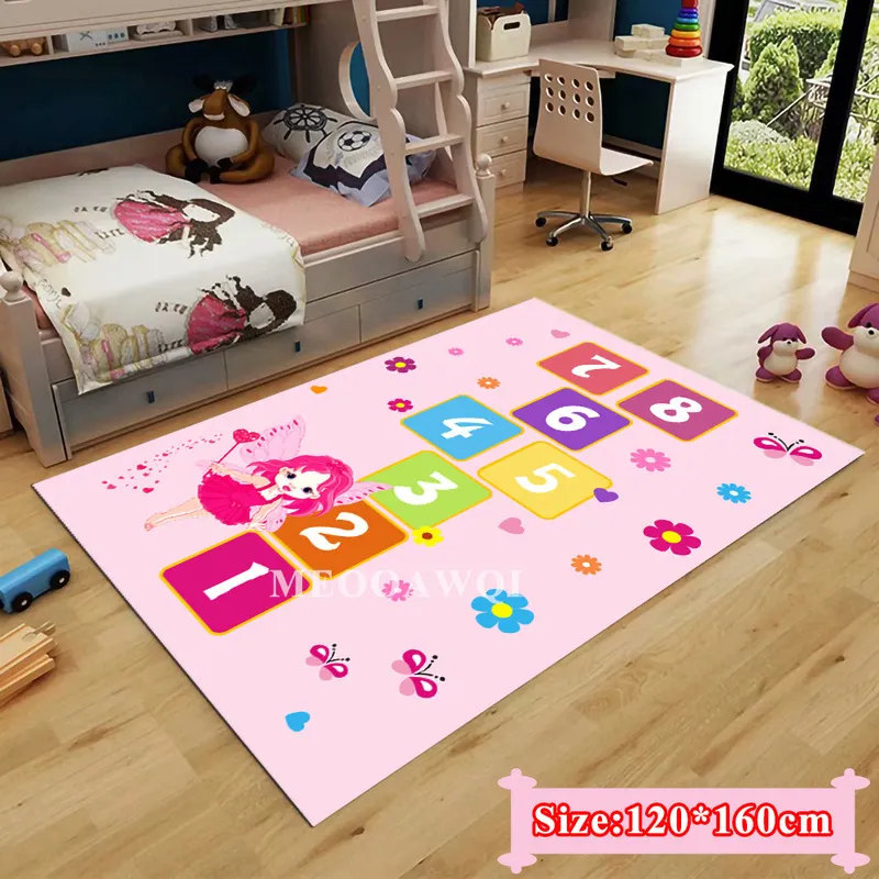 3D Hopscotch Carpets,Cartoon Floor Mats,Early Edu Mats,Kids Room Game Rugs For Children's Bedroom Decoration Bedside Blankets 220301