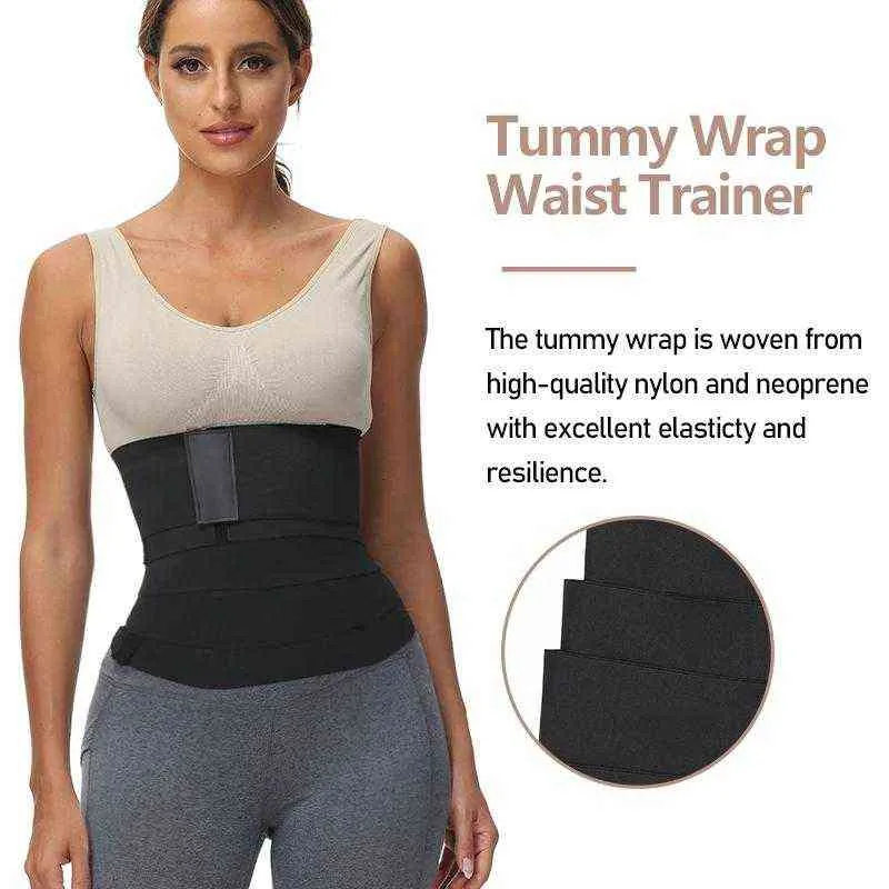 Taille Formateur Snatch Bandage Tummy Wrap Tondeuse Ceinture Minceur Body Shaper Plus La Taille Sweat Belly Band Comparaison 220208