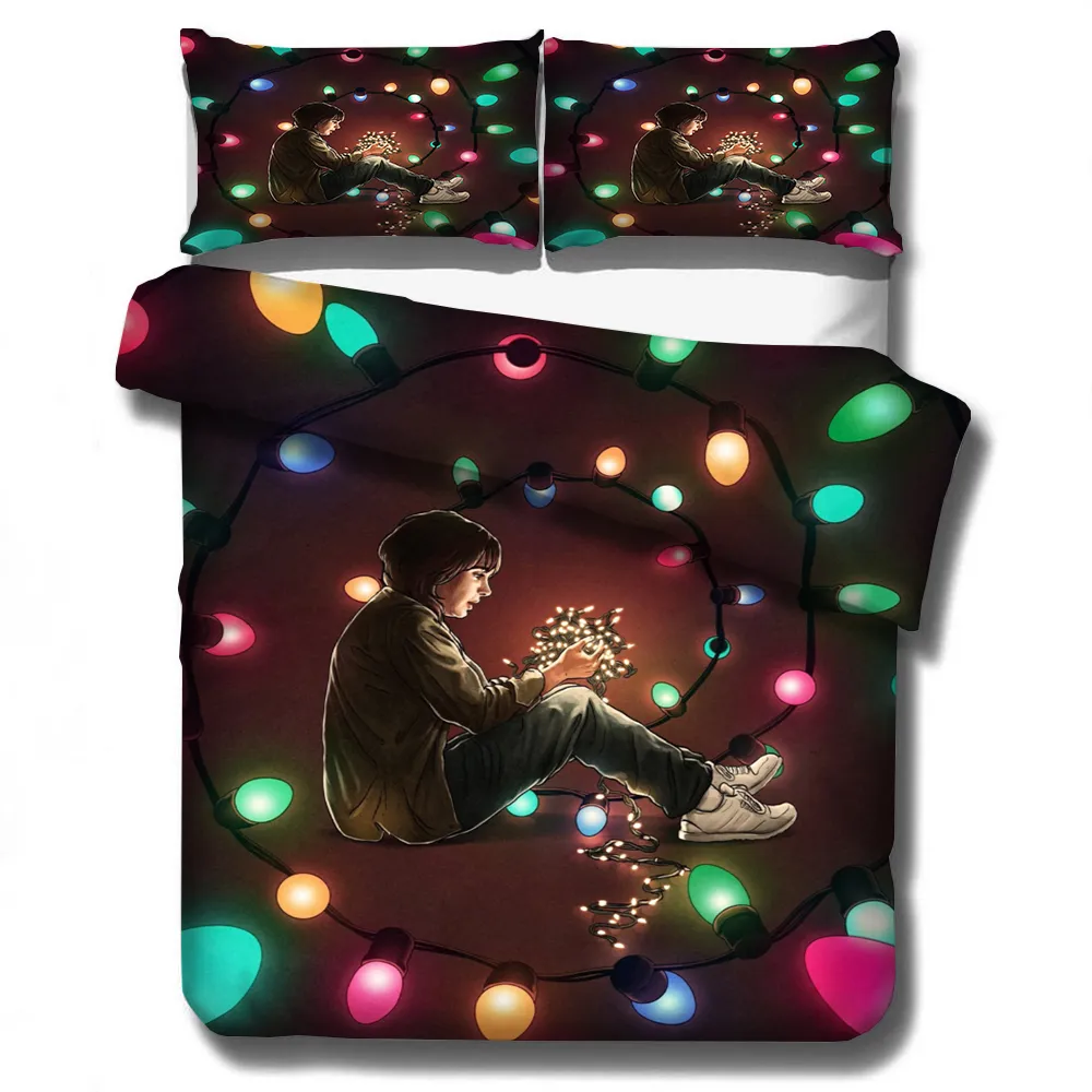 3D Stranger Things Bedding Set Duvet Covers Pillowcases Science Fiction Movies Comforter Bedding Set Bed LinenNO sheet 2012102923553