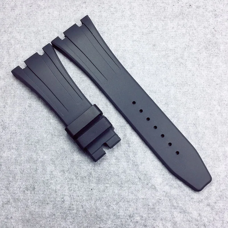 27mm 18mm Black Rbber Clasp Strap Watch Band For Royal Oak 39mm 41mm Model 15400 153003081