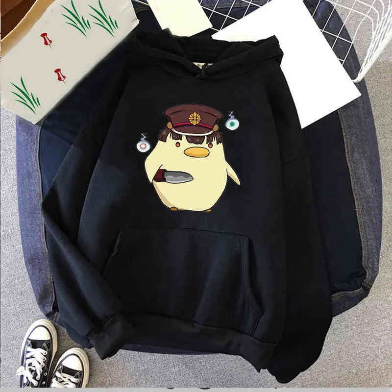 Cute Mens Hoodies Toilet Bound Hanako Kun Pullover Felpe con cappuccio Felpe Anime Felpa con cappuccio Streetwear Top H1227