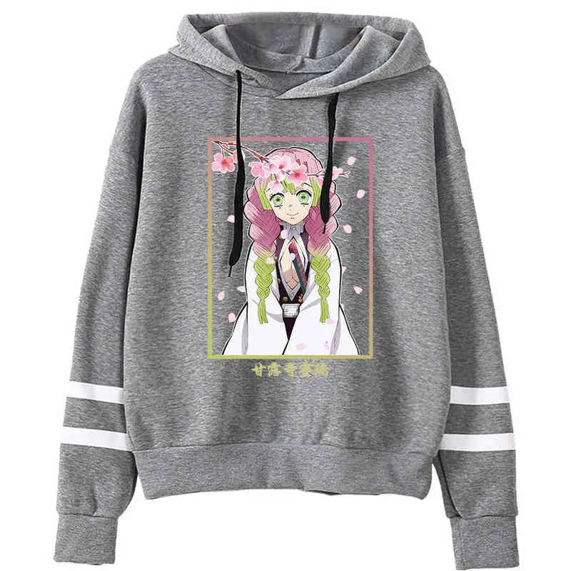 Slayer Slayer Hoodies Kimetsu No Yaiba Kanroji Mitsuri Толстовки Уютные Топы Судадера Фельпа Moletom Anime Gift H1227