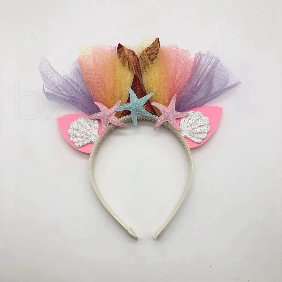 Bambini Unicorn Designer Headband Mermaid Baby Fandbands Girls Capelli Bastoncini Beach Birthday Party Head Bands Accessori capelli