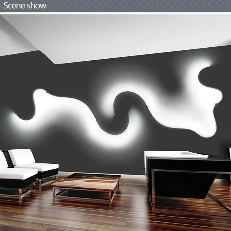 Art déco LED courbe mur éclairage décoratif noir courbé LED applique murale décor à la maison Bar Hall el intérieur lampada a muro usine Di284w