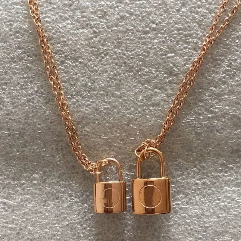 Nieuwe 316L titanium stalen sieraden ketting 18K goud rose zilveren ketting voor heren en vrouwen paar gift5232540
