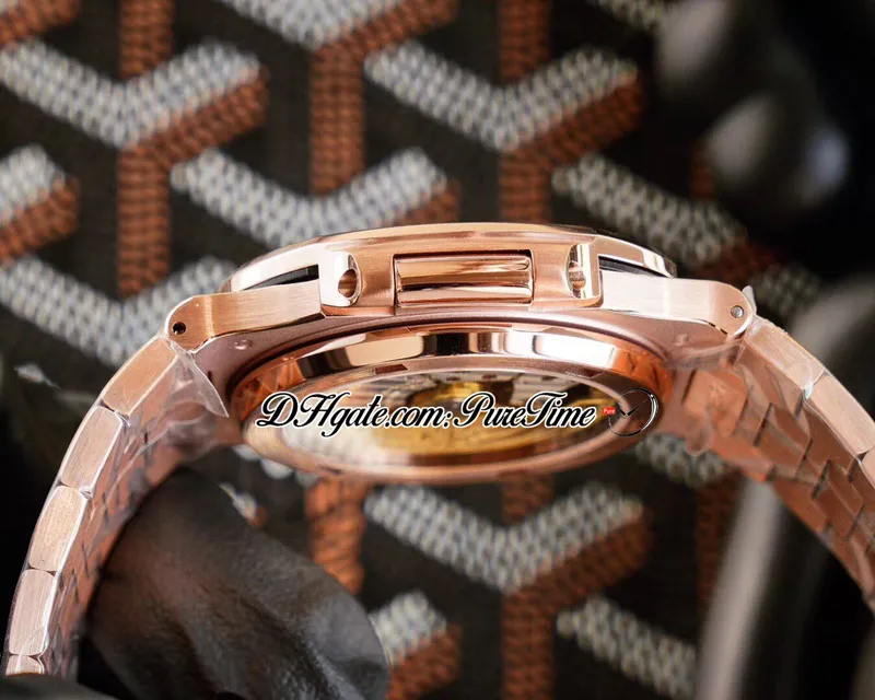 TWF Jumbo Platinum Ruby Bezel Розовое золото 5711 Черный текстурированный циферблат A324 Автоматические мужские часы Hip Hop Edition PTPP 2021 Puretime 268d