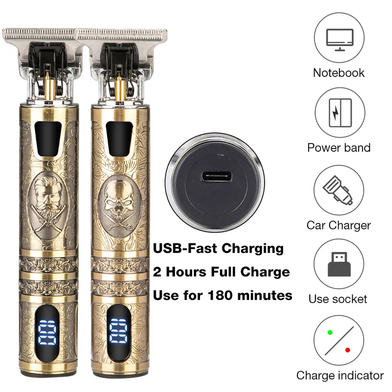 Hårklippare för män Professionell skärmaskin Electric Shaver Beard Rechargeble Dragon Barber Shop Trimmer Set T9 220312