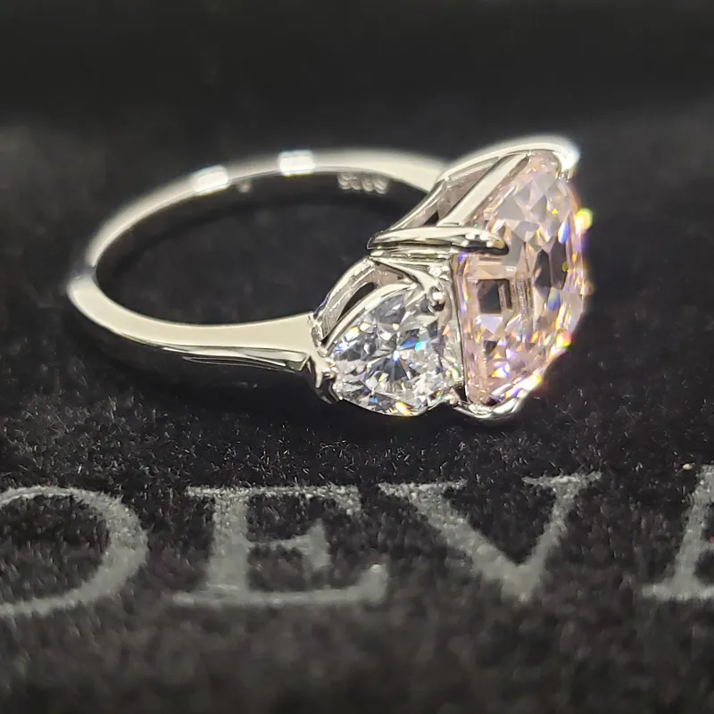 OEVAS Solid 925 Sterling Silver Sparkling 1010 mm Topaz Created High Carbon Diamond Wedding Pierścienie Party Fine Jewelry 2202232099984