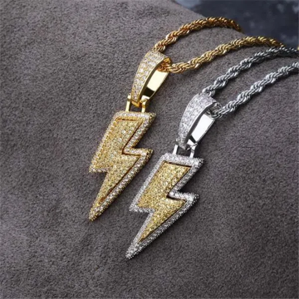 Lced Out Bling Light Pendant Necklace With Rope Chain Copper Material Cubic Zircon Men Hip Hop Jewelry locket necklaces for women321s