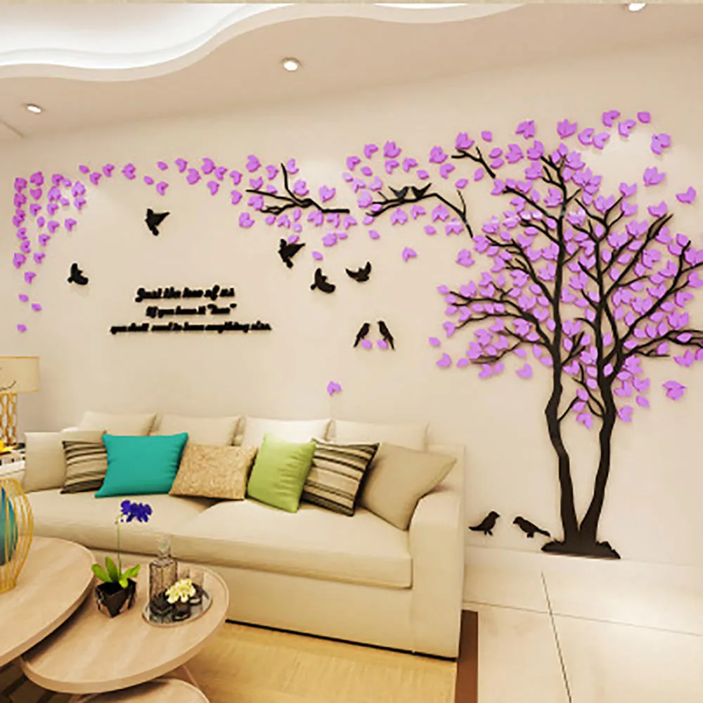 Neue kreative Liebesbaum 3D Wandaufkleber Wohnzimmer Sofa TV Hintergrund selbstklebende Folie links und rechts Heimdekoration T2004218519228