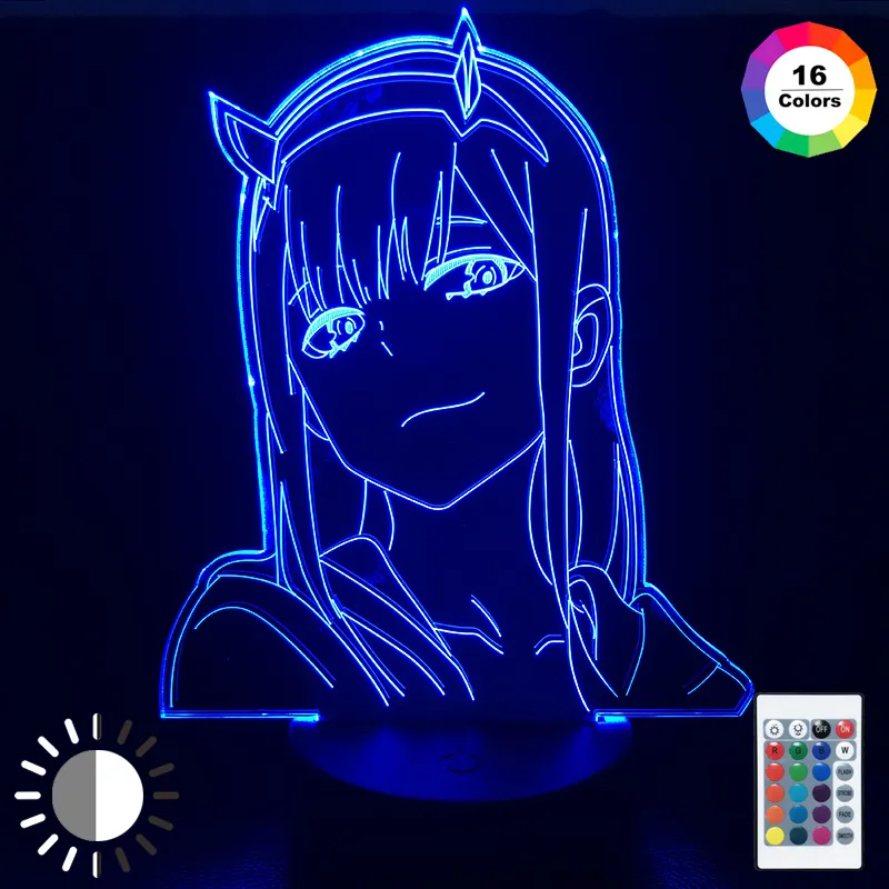 Anime Zero Two Figura 3d Lampada Nightlight Bambini Bambino Ragazze Arredamento camera da letto Luce Manga Regalo Lampada da luce notturna Darling In The Franxx 202583556