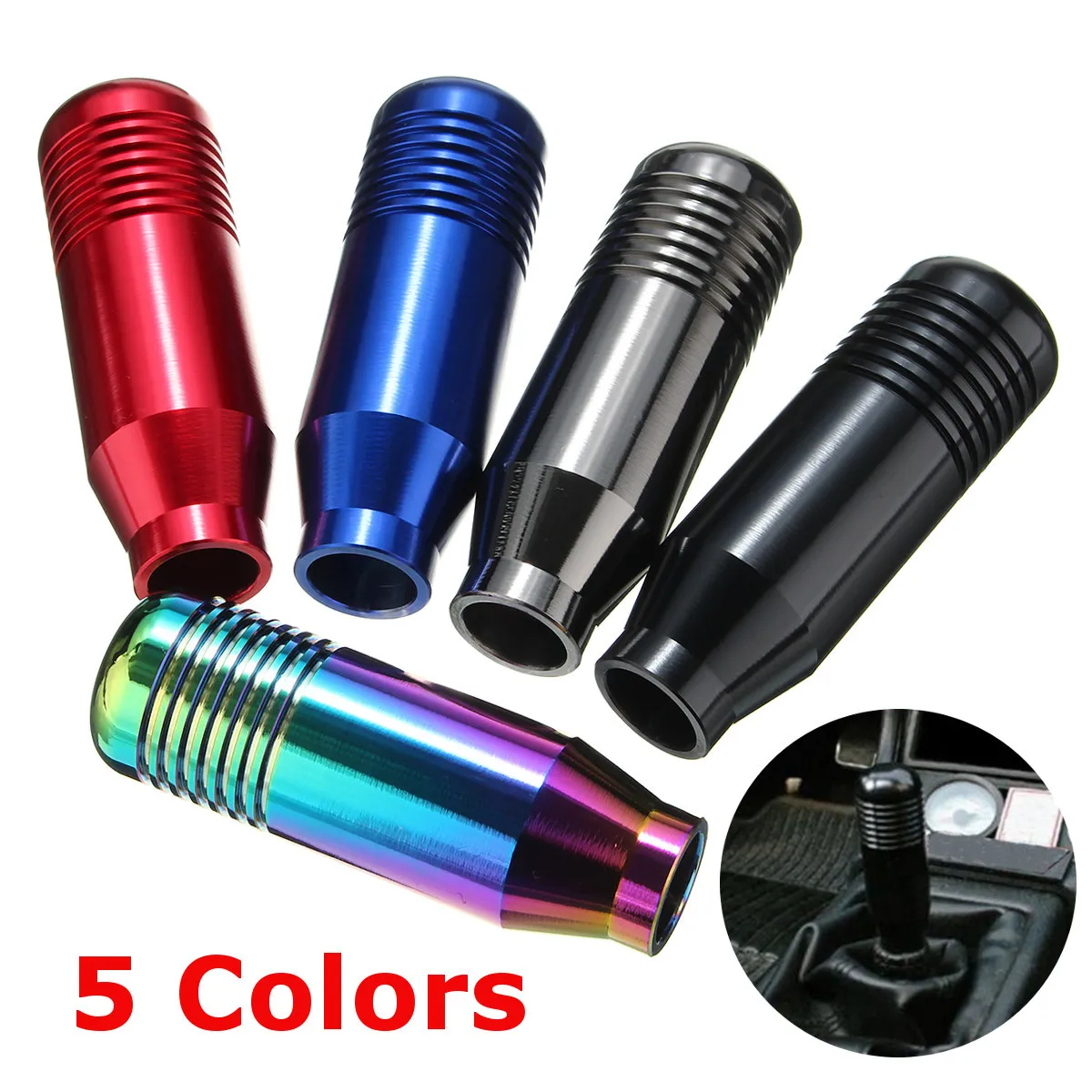 Universal 85MM Non-Slip Gear Shift Knob Manual Transmission Aluminum knurled Shifter Lever Knob