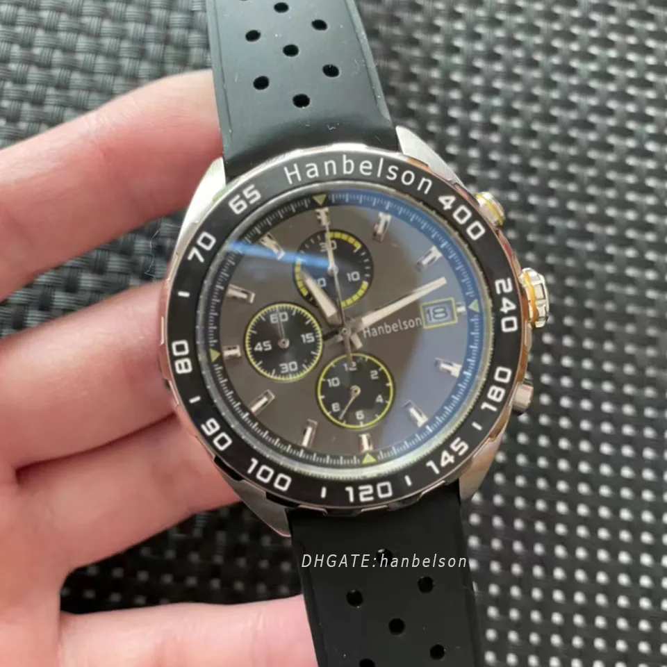 2021 NOVO Orologio di Lusso Men Watch Caixa de aço de alta qualidade Metal Grey Face Luxusuhr Relógios Quartz Chronograph Movement Mens Spo259U