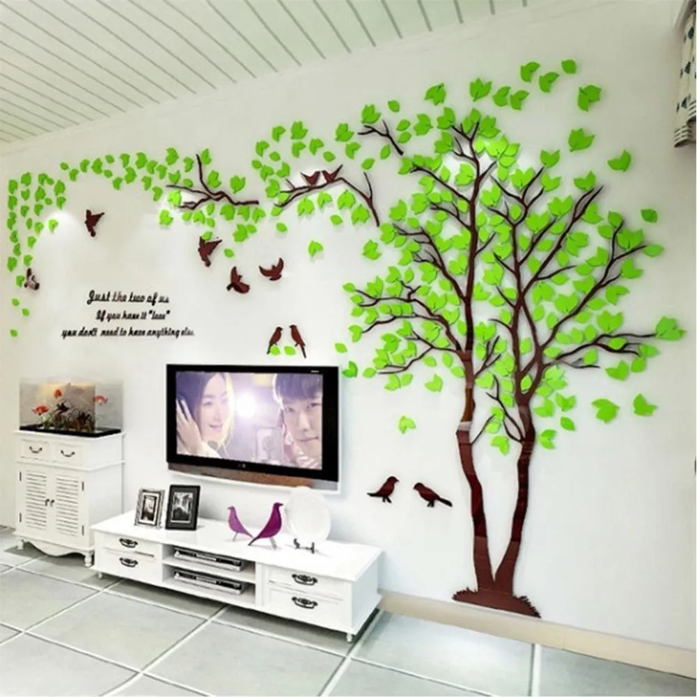 Small Lovers Tree 3D Wall Sticker Artistical Wall Stickers for Family Living Room Bedroom Wall Decoration T200601