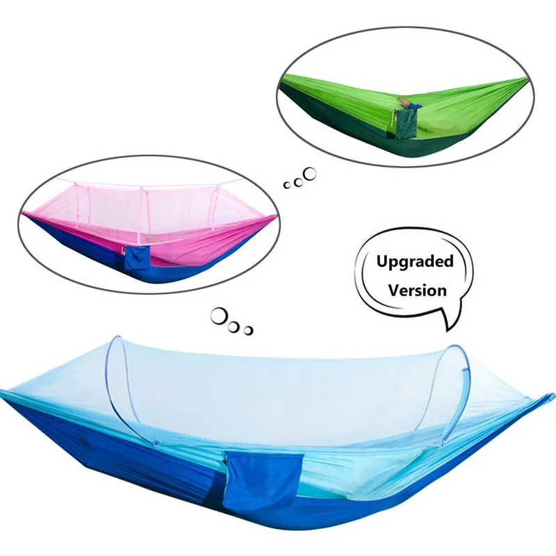 모기 그물과 선 피난처 낙하산 스윙 해먹을 가진 팝업 휴대용 캠핑 해먹 비가 플라이 해먹 캐노피 캠핑 물건 Y236a