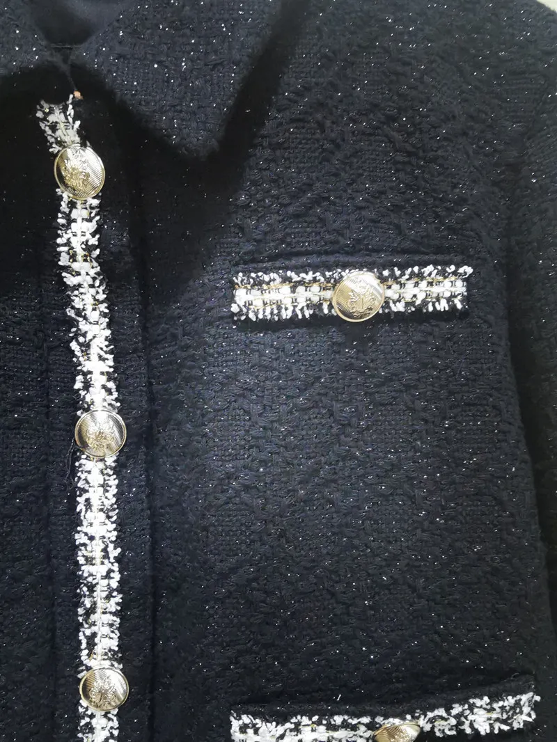Jesień i zimowy płaszcz Kobiety na swobodny kołnierz ściągacza metalowa kurtka klamra z długim rękawem 201029
