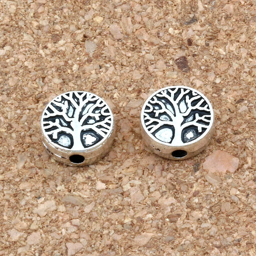 Antique Silver Gold Plated Tree of Life Loose Spacer Beads For Jewelry Making Bracelet Accessories 9mm D49277q