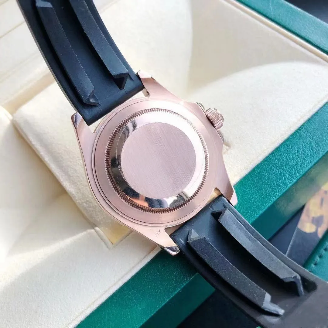 Nuovo orologio da uomo in oro rosa 18 carati moda donna 40mm cinturino in caucciù zaffiro orologi meccanici automatici bracciale in acciaio inossidabile polsow293G